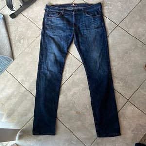 Great looking pair of jeans. No stains or tears. Only air dried, never in dryer.
